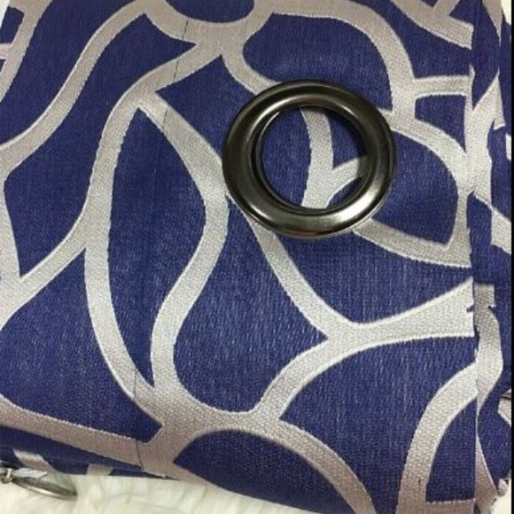 Softline Barra Blue Violet Grommet Single Top Curtain Panel 53" x 84" - Picture 3 of 6